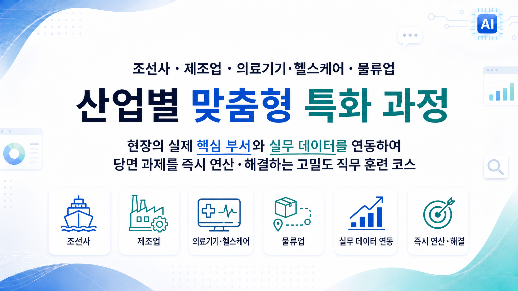 산업군 및 업무별 AI 특화 교육 이미지